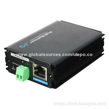 13W 10/100Mbps PoE and Power Splitter, Based on IEEE802.3 AF, 12V DC Output, 36-57V PoE Input